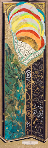 The Lord is My Light - Psalm 27 is mixed media collage by Harriet VanderMeer from the Art + Psalms Exhibit featured at the 2012 Calvin Symposium on Worship. The collage The Lord is My Light by Harriet VanderMeer, along with the other art from the exhibit is offered to churches in the Art + Psalms CD Collection. The images are formatted for use as powerpoint, sermon illustrations and bulletin covers. The Art + Psalms CD Collection is available through Eyekons Church Image Bank.