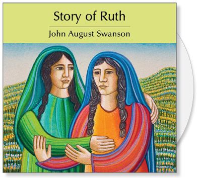 The Story of Ruth CD is a collection of images from the Story of Ruth serigraph by John August Swanson. The CD contains a full image and 12 detail images of the John Swanson serigraph Story of Ruth and is offered to churches for bulletin covers, sermon illustrations, Powerpoint images and Bible study. The Story of Ruth CD Collection by John Swanson creatively illustrates the story from the Book of Ruth of Naomi and Ruth and their journey from death and loss to hope and renewal. 