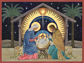 "Beuronese Nativity," by Nicholas Markell, a Church Stock Image available at Eyekons Church Stock Image Bank