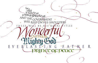 Isaiah 9, by calligrapher Tim Botts, Giclee Print available at Eyekons