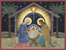 The icon Beuronese Nativity by Nicholas Markell is available as a stock image from Eyekons Stock Image Bank. Its a beautiful stock image for Christmas and Advent.