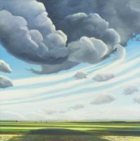 Nobleford, a painting by Chris Stoffel Overvoorde from his 1993-1994 Prairie Vision series