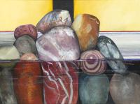 12 Stones in Water, a painting by Chris Stoffel Overvoorde
