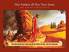The Father and His Two Sons: The Art of Forgiveness | Art & Writings Inspired by the Parable of the Prodigal Son The Father and His Two Sons: The Art of Forgiveness, art & writings inspired by the parable of the Prodigal Son from the Larry & Mary Gerbens Collection - introduction by Larry Gerbens, foreword by Rev. Scott Hoezee & commentary by Nicholas Wolterstorff. The Father and His Two Sons: Images Inspired by The Prodigal Son is for sale from Eyekons Books. Artists represented in The Father and His Two Sons are Rembrandt van Rijn, John August Swanson, J.J. Tissot, Laura James, Steve Prince, Thomas Hart Benton, Jesus Mafa, Karl Kwekel, Julie Quinn, Robert Barnum, Matt and Amy Vander Pol, Joel Tanis, Jeff Condon, Athanasios Clarke, Charles Smalligan, Elmer Yazzie, Jon McDonald, Jonathan Quist, Edgar Boeve, Carol McCrady and others.