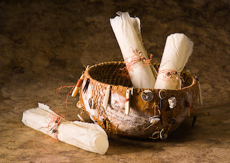 Scroll - Psalm 56 is a handmade vessel by Jo-Ann VanReeuwyk from the Art + Psalms Exhibit featured at the 2012 Calvin Symposium on Worship. The handmade vessel Scroll by Jo-Ann VanReeuwyk,  along with the other art from the exhibit is offered to churches in the Art + Psalms CD Collection. The images are formatted for use as powerpoint, sermon illustrations and bulletin covers. The Art + Psalms CD Collection is available through Eyekons Church Image Bank.