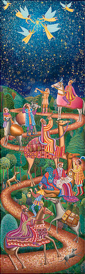 The Art for Advent CD offers the John Swanson serigraph Epiphany as an illustration for A Thrill of Hope: The Christmas Story in Word & Art, a DVD produced by Candler Seminary for Advent Bible study, worship & ministry. The John Swanson Art for Advent CD contains 6 full images of the Advent serigraphs: A Visit, Nativity, Shepherds, Epiphany, Flight Into Egypt & Presentation in the Temple along with 111 detail images of the serigraphs. The Art for Advent CD provides churches with Advent & Christmas images for Bulletin Covers, Powerpoint, Web & Blog.