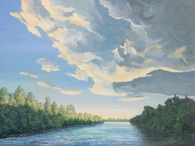 Chris Stoffel Overvoorde painting, Late Light on The Grand, for sale from Eyekons Gallery