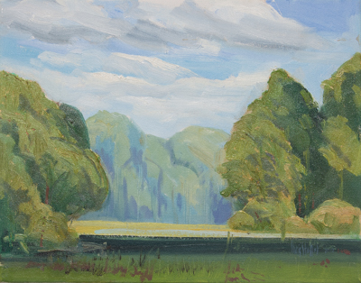 Chris Stoffel Overvoorde painting, Meijer Garden Pond, for sale from Eyekons Gallery