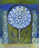 Ann Willey, Blue Flower Icon pastel, painting, link to Artist Home Page Ann Willey, Blue Flower Icon pastel, painting, link to Artist Home Page