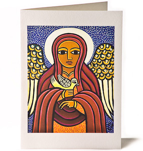 Guardian Angel & Dove, Giclee Christmas Card by Laura James Guardian Angel & Dove, Giclee Christmas Card by Laura James