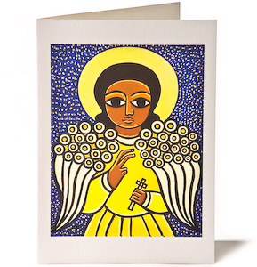 Guardian Angel with White Wings, Giclee Christmas Card by Laura James Guardian Angel with White Wings, Giclee Christmas Card by Laura James
