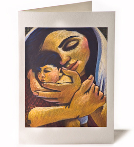 Madonna & Child: Comfort, Giclee Christmas Card by Wayne Forte Madonna & Child: Comfort, Giclee Christmas Card by Wayne Forte