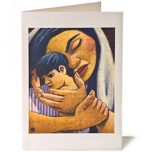 Madonna & Child: Red Cross, Giclee Christmas Card by Wayne Forte Madonna & Child: Red Cross, Giclee Christmas Card by Wayne Forte