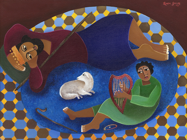 David Plays for Saul, by Laura James, Ethiopian Iconographer, Giclee print David Plays for Saul, by Laura James, Ethiopian Iconographer, Giclee print