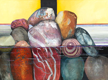 12 Stones In Water, a Giclee Print by Chris Stoffel Overvoorde, Affordable Fine Art Reproductions available at Eyekons.com