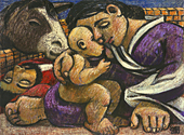 Holy Family, a painting by Wayne Forte, available at Eyekons.
