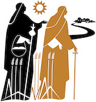 The graphic illustration of Naomi and Ruth by Nicholas Markell is available as a stock image from Eyekons Stock Image Bank and Church Image Bank. The line art illustration shows Naomi and Ruth returning to Naomis ancestral home Bethlehem as told in Ruth 1. 