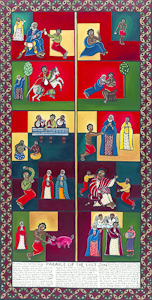 Gospel Dreams: Parable of the Lost Son, a painting by Laura James | The The Larry & Mary Gerbens Collection of Art Inspired by the Prodigal Son Gospel Dreams: Parable of the Lost Son, by Laura James is part of The Larry & Mary Gerbens Collection of Art inspired by the parable of the Prodigal Son. The Laura James painting Gospel Dreams: Parable of the Lost Son, is featured in the book The Father & His Two Sons - The Art of Forgiveness