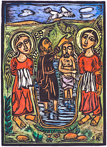 Baptism of Jesus, by Solomon Raj, Giclee Print at Eyekons