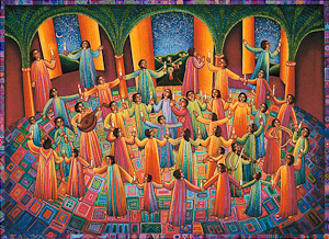 Celebration, a serigraph by John August Swanson