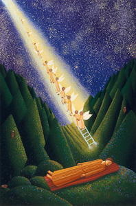 Dream of Jacob, a serigraph by John August Swanson