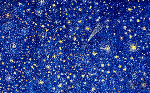 Psalm 23, detail of night sky, by serigraph artist John August Swanson