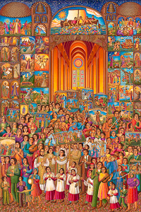 Procession, a serigraph by John August Swanson