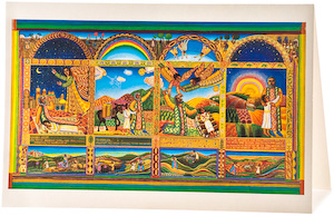 John August Swanson, Abraham & Isaac Greeting Card, from his original serigraph John August Swanson, Abraham & Isaac Greeting Card, serigraph artist
