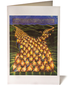 Festival of Lights Greeting Card, by John Swanson, from his original serigraph John August Swanson, Festival of Lights Greeting Card, serigraph artist