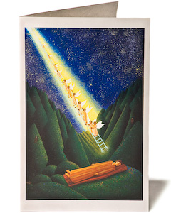 Dream of Jacob Greeting Card, by John August Swanson John August Swanson, Dream of Jacob Greeting Card, serigraph artist