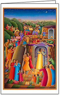 Take Away the Stone Greeting Card, by John August Swanson Take Away the Stone Greeting Card, by artist John August Swanson, from his original serigraph