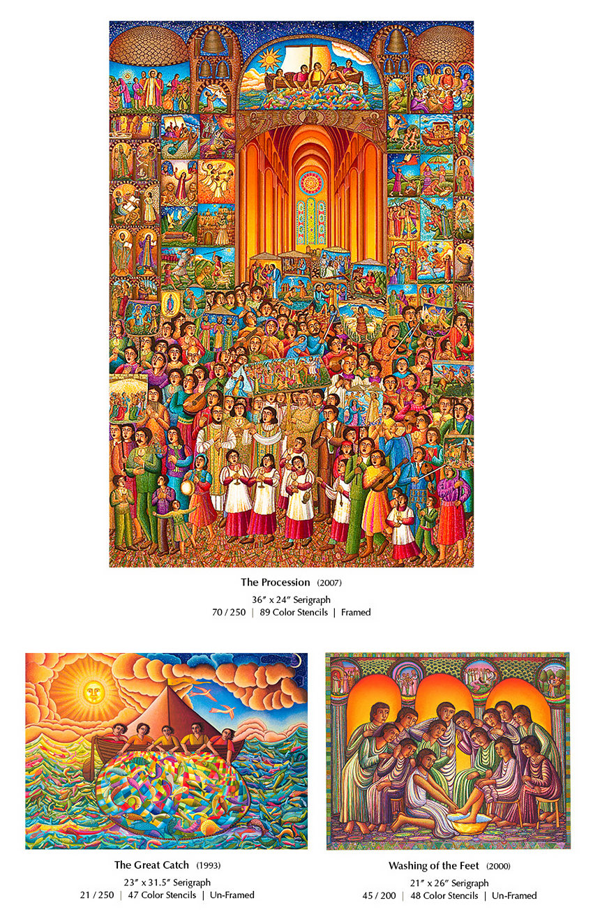 The John August Swanson serigraphs are a one-time offer - only 1 left of each Serigraph. Eyekons is a source for Christian art, religious art, biblical art and church art.