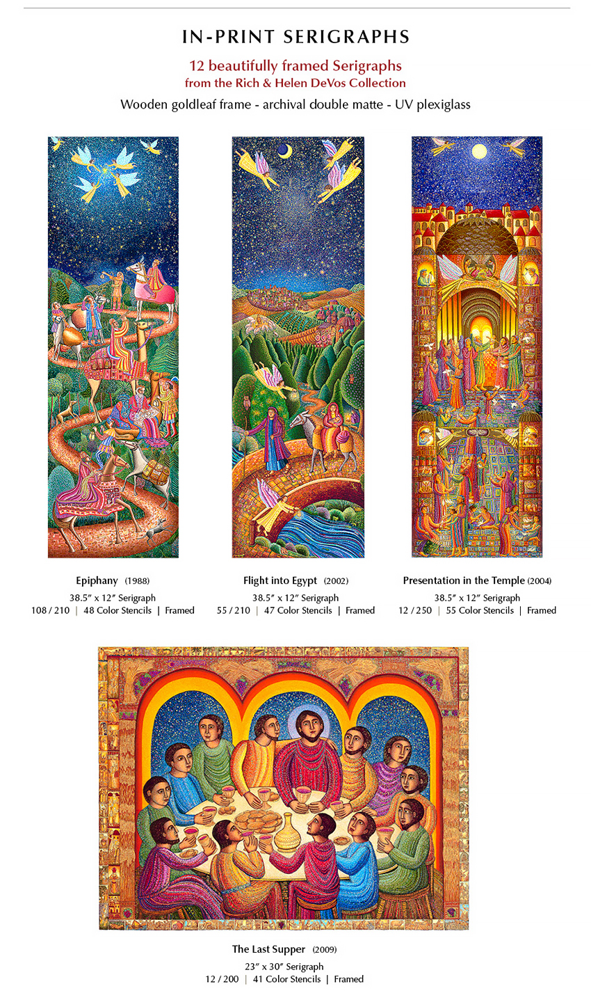 The John August Swanson serigraphs are a one-time offer - only 1 left of each Serigraph. Eyekons is a source for Christian art, religious art, biblical art and church art.