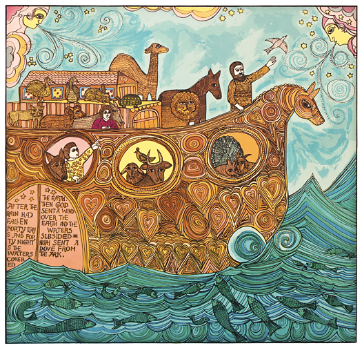 Noahs Arc, a serigraph by John August Swanson for sale from Eyekons Gallery The John August Swanson serigraph Noahs Arc is for sale from Eyekons Gallery. Eyekons is a source for Christian art, religious art, biblical art and church images.