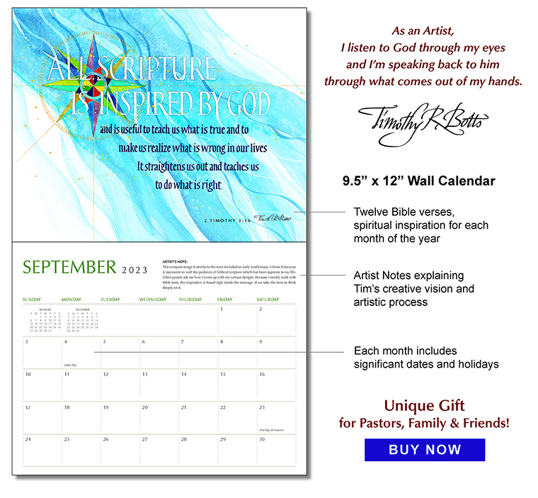 Eyekons Gallery Tim Botts 2023 Calendar The Joy of the Lord is Your