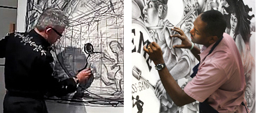 Sergio Gomez & Steve Prince - Live Performance Drawing at the "Who Is My Neighbor? Conference & Art Exhibit" on April 26, 2014. Sergio Gomez & Steve Prince - Live Performance Drawing at the "Who Is My Neighbor? Conference & Art Exhibit" on April 26, 2014. Held 8 churches in in Grand Rapids, MI